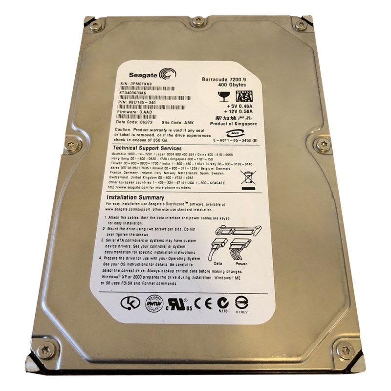 Жесткий диск Seagate 9BD145 400Gb 7200 SATAII 3.5" HDD 9BD145 - фото 30384