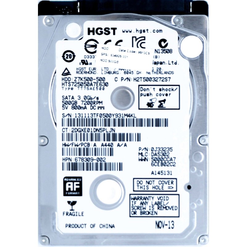 Жесткий диск Hitachi 678309-002 500Gb 7200 SATAIII 2,5" HDD 678309-002 - фото 30397