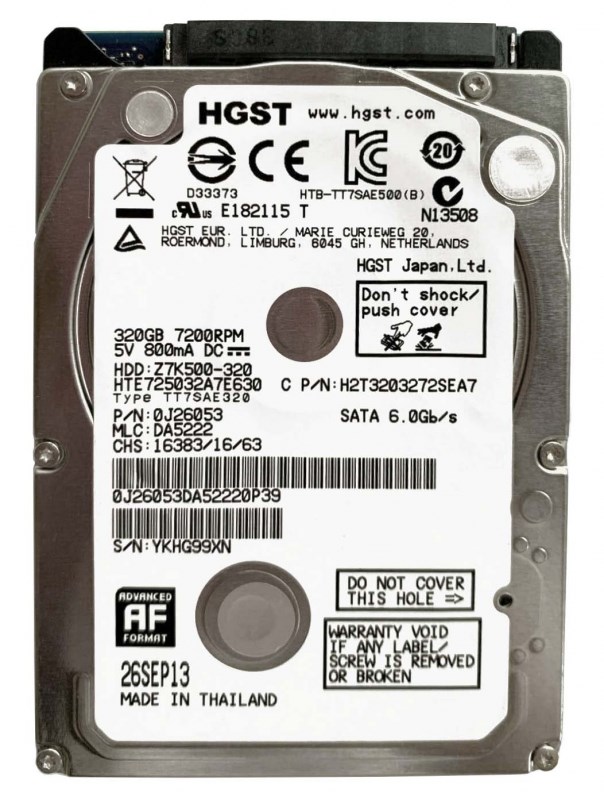 Жесткий диск Hitachi HTE725032A7E630 320Gb 7200 SATAIII 2,5" HDD HTE725032A7E630 - фото 30408