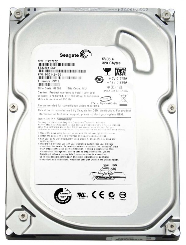 Жесткий диск Seagate 9GD142 320Gb SATAII 3,5" HDD 9GD142 - фото 30467