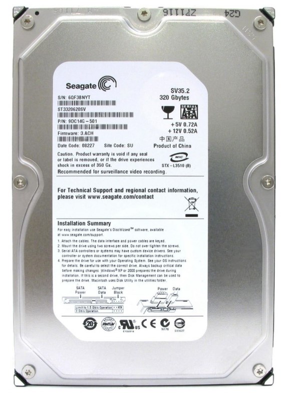 Жесткий диск Seagate ST3320620SV 320Gb SATAII 3,5" HDD ST3320620SV - фото 30490