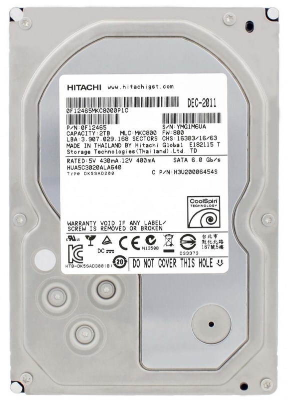 Жесткий диск Hitachi 0F12465 2Tb 7200 SATAIII 3.5" HDD 0F12465 - фото 30551