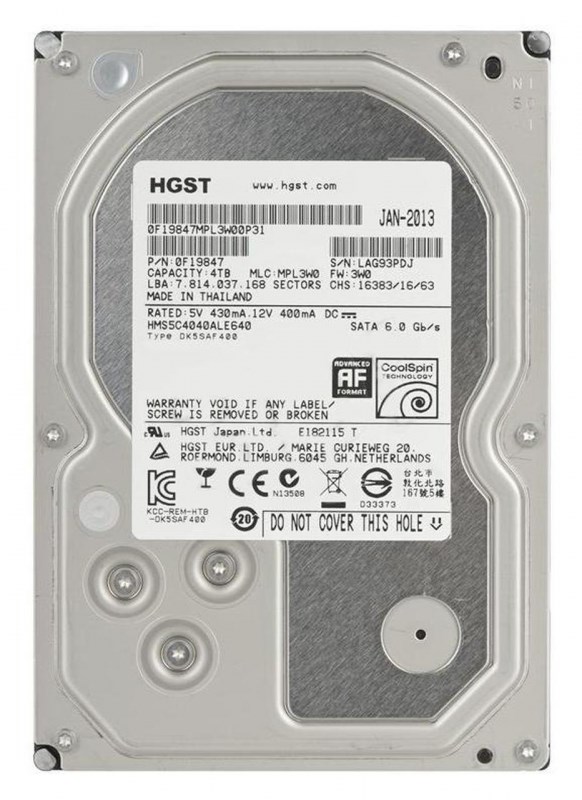 Жесткий диск Hitachi 0F22149 4Tb CoolSpin SATAIII 3.5" HDD 0F22149 - фото 30555