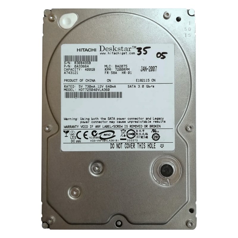 Жесткий диск Hitachi HDT725040VLA360 400Gb 7200 SATAII 3.5" HDD HDT725040VLA360 - фото 30558