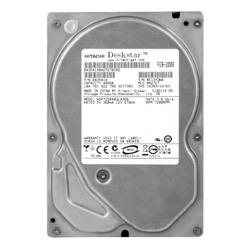 Жесткий диск Hitachi 0A35414 400Gb 7200 SATAII 3.5" HDD 0A35414 - фото 30566