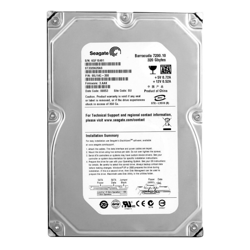 Жесткий диск Seagate 9BJ14G 320Gb SATAII 3,5" HDD 9BJ14G - фото 30620