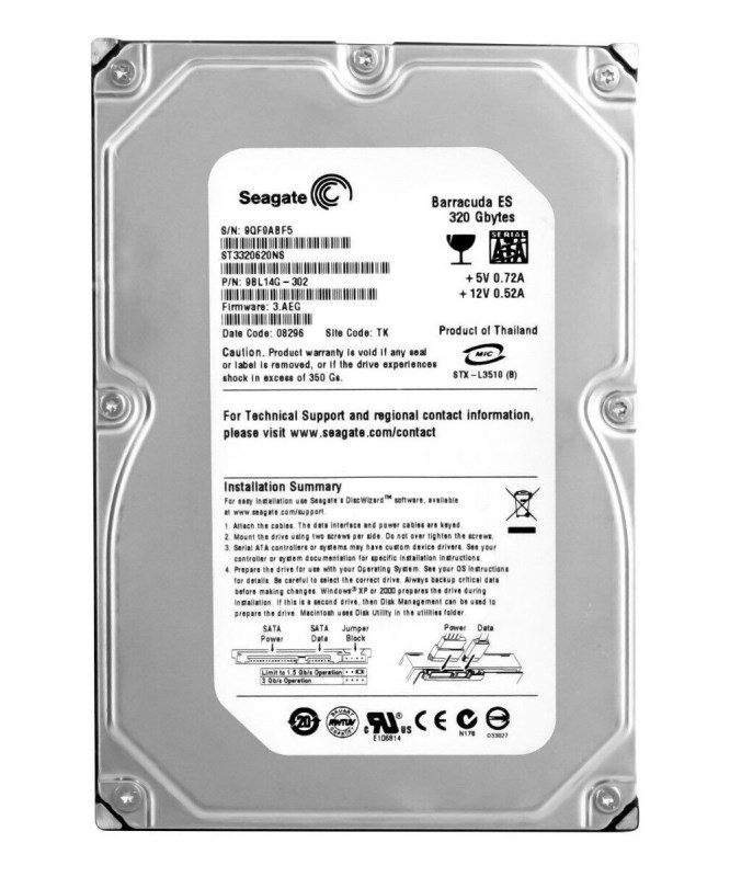 Жесткий диск Seagate 9BL14G 320Gb SATAII 3,5" HDD 9BL14G - фото 30656