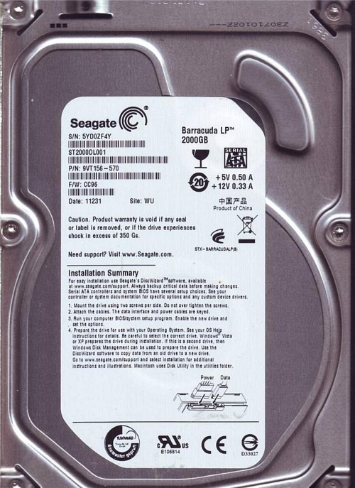 Жесткий диск Seagate ST2000DL001 2Tb SATAII 3,5" HDD ST2000DL001 - фото 30811