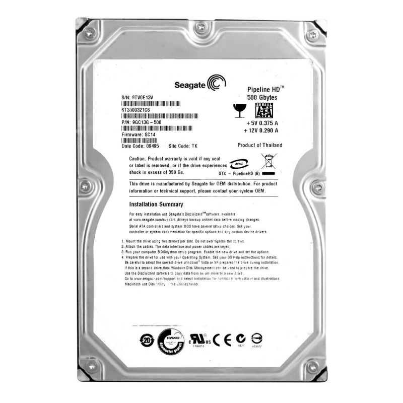 Жесткий диск Seagate ST3500321CS 500Gb 5900 SATAII 3.5" HDD ST3500321CS - фото 30844