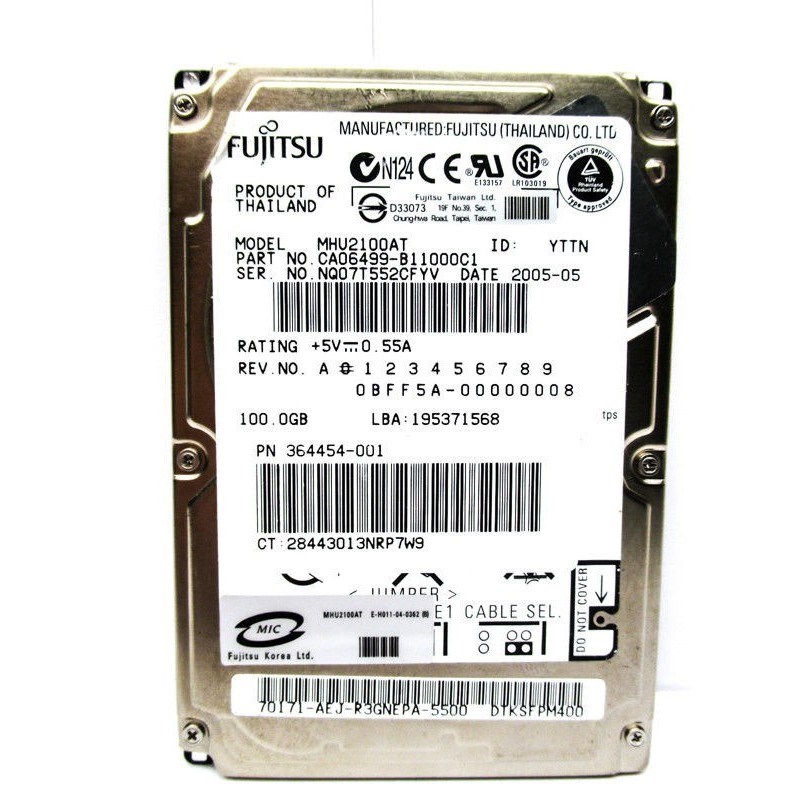 Жесткий диск Fujitsu CA06499-B11000C1 100Gb 4200 IDE 2,5" HDD CA06499-B11000C1 - фото 30909