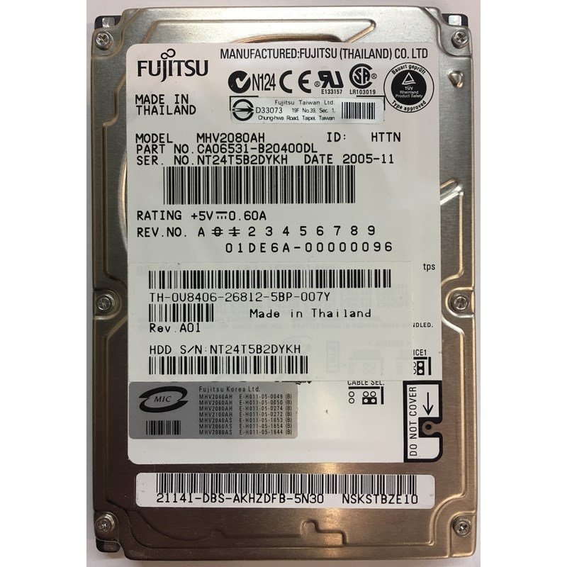 Жесткий диск Fujitsu U8406 80Gb 5400 IDE 2,5" HDD U8406 - фото 30922