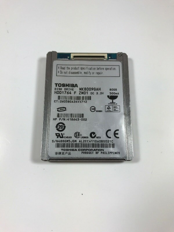 Жесткий диск Toshiba 418643-002 80Gb 4200 IDE 1,8" HDD 418643-002 - фото 30990