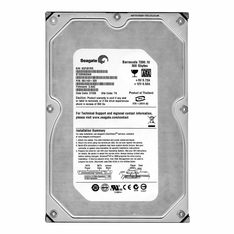 Жесткий диск Seagate 9BJ143 300Gb 7200 SATAII 3.5" HDD 9BJ143 - фото 31056