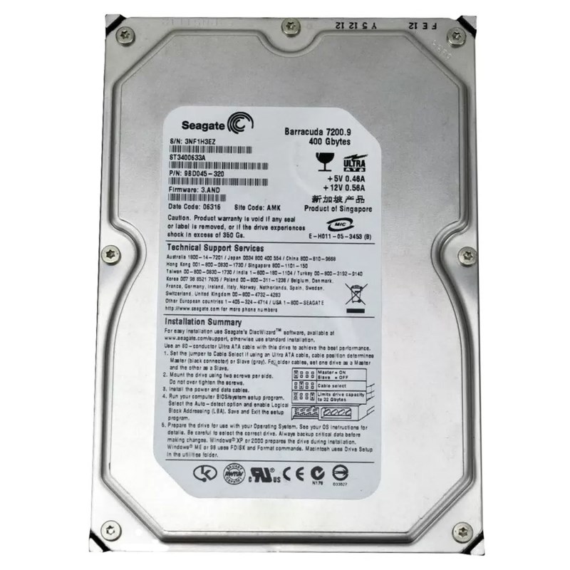 Жесткий диск Seagate 9BD045 400Gb 7200 IDE 3.5" HDD 9BD045 - фото 31152