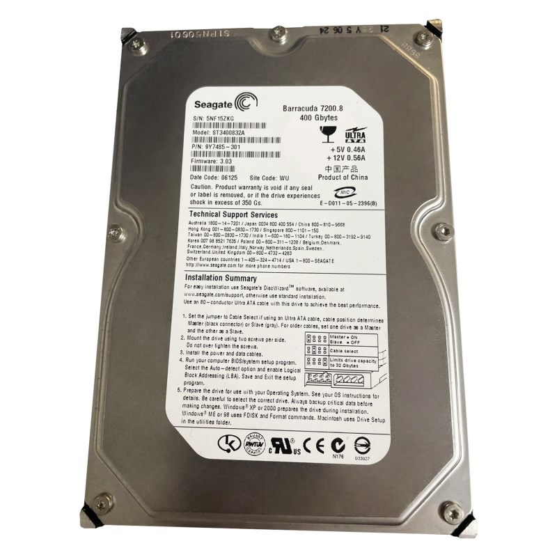 Жесткий диск Seagate 9Y7485 400Gb 7200 IDE 3.5" HDD 9Y7485 - фото 31178