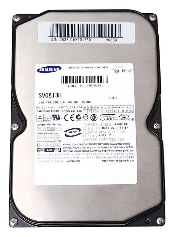 Жесткий диск Samsung SV0813H 80Gb 7200 IDE 3.5" HDD SV0813H - фото 31207