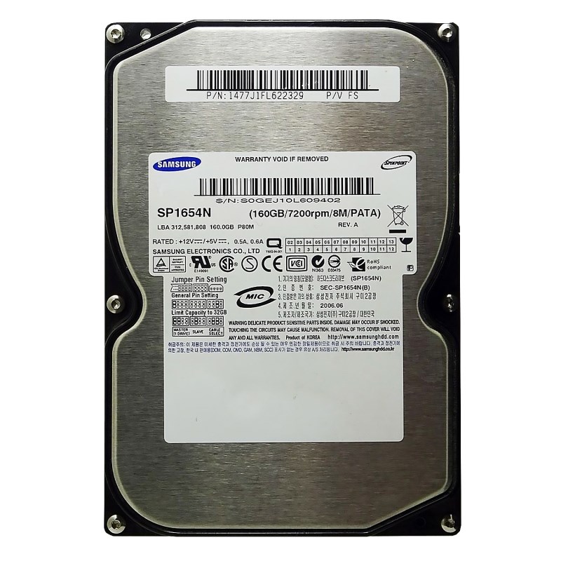 Жесткий диск Samsung SP1654N 160Gb 7200 IDE 3.5" HDD SP1654N - фото 31210