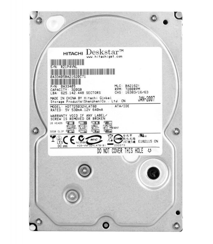 Жесткий диск Hitachi 0A33405 320Gb 7200 IDE 3.5" HDD 0A33405 - фото 31298