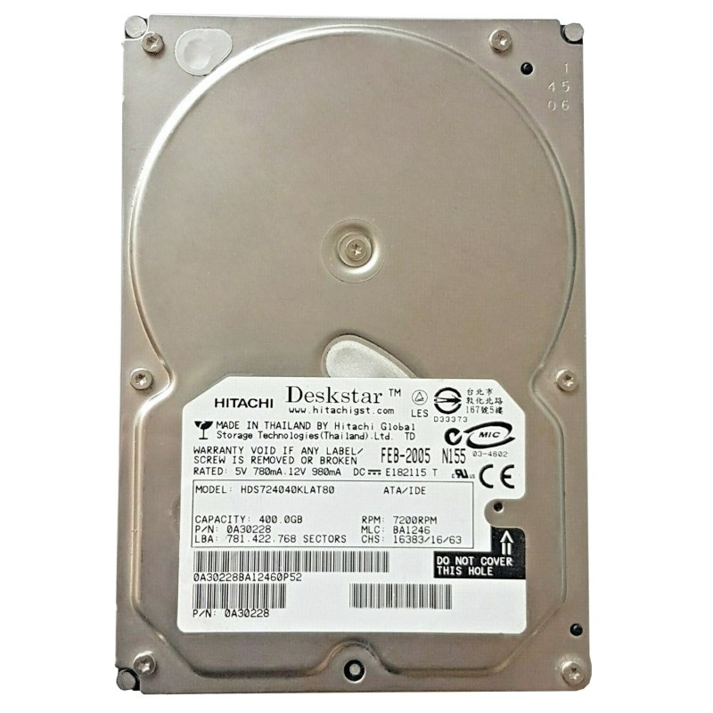 Жесткий диск Hitachi HDS724040KLAT80 400Gb 7200 IDE 3.5" HDD HDS724040KLAT80 - фото 31313