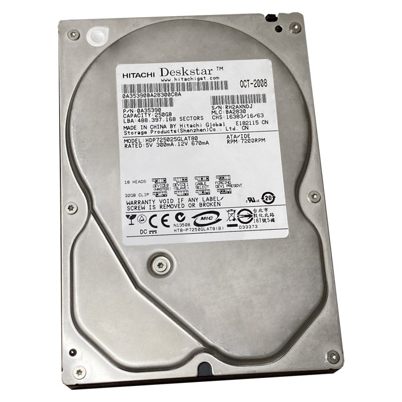 Жесткий диск Hitachi HDP725025GLAT80 250Gb 7200 IDE 3.5" HDD HDP725025GLAT80 - фото 31351