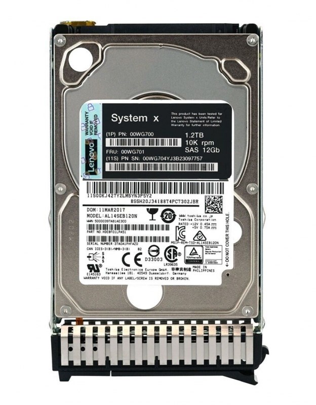 Жесткий диск Lenovo 00WG704 1,2Tb 10000 SAS 2,5" HDD 00WG704 - фото 31519