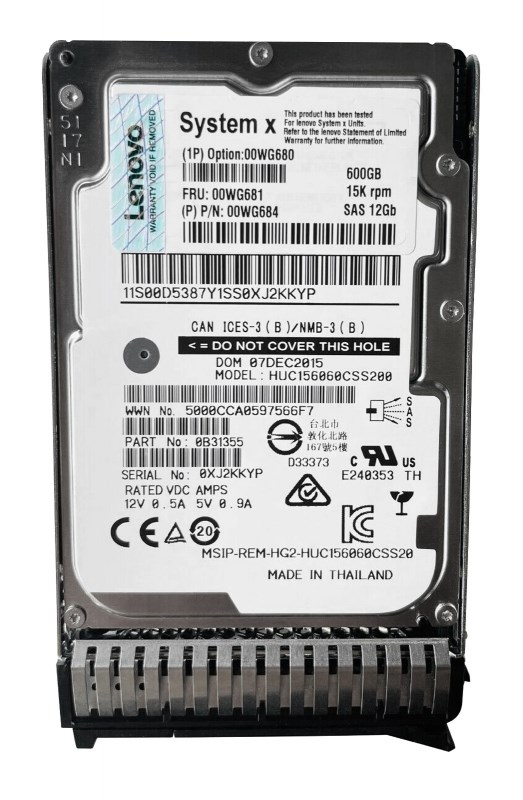 Жесткий диск Lenovo 00WG684 600Gb 15000 SAS 2,5" HDD 00WG684 - фото 31546