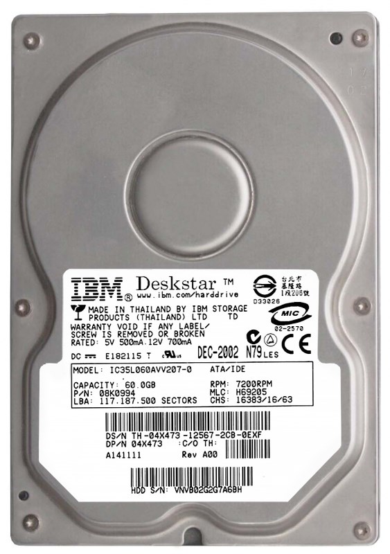 Жесткий диск Dell 08K0994 60Gb IDE 3,5" HDD 08K0994 - фото 31740