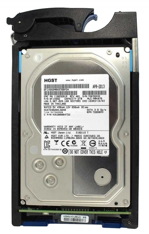 Жесткий диск EMC 118032816 2Tb 7200 SATA 3,5" HDD 118032816 - фото 32058