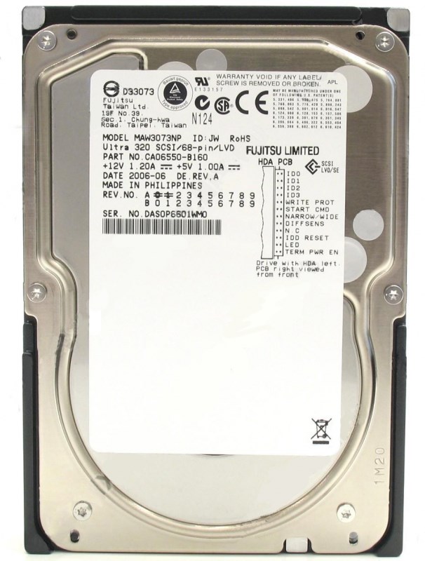 Жесткий диск Fujitsu CA06550-B160 73,5Gb U320SCSI 3.5" HDD CA06550-B160 - фото 32362