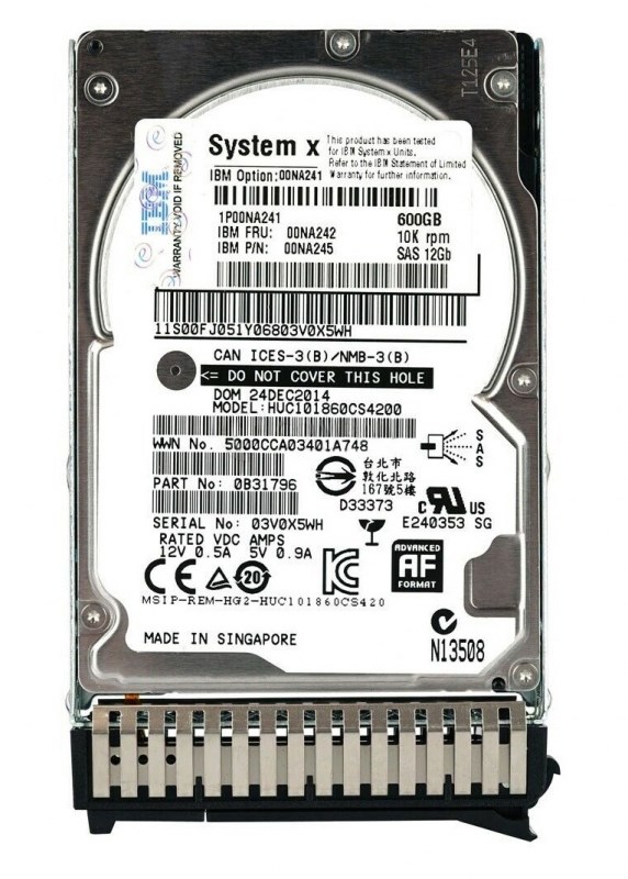 Жесткий диск Lenovo 00NA242 600Gb 10520 SAS 2,5" HDD 00NA242 - фото 32672