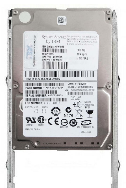 Жесткий диск IBM 49Y1922 300Gb 10000 SAS 2,5" HDD 49Y1922 - фото 32736