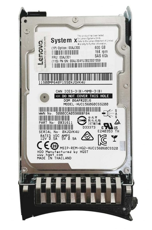 Жесткий диск IBM 00AJ301 600Gb 15000 SAS 2,5" HDD 00AJ301 - фото 32819