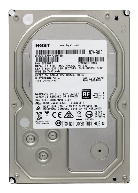 Жесткий диск HGST HUS726040AL5214 4Tb 7200 SAS 3,5" HDD HUS726040AL5214 - фото 33065