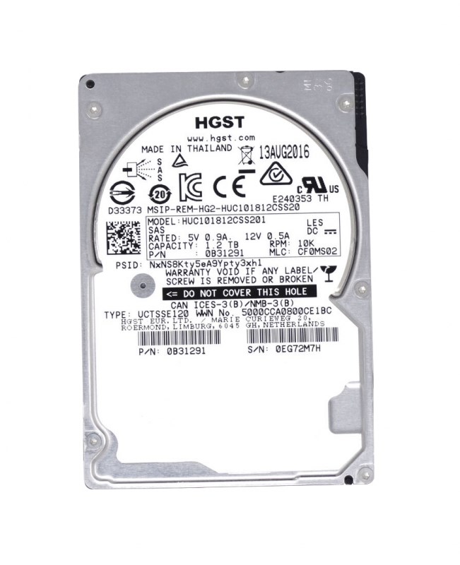 Жесткий диск HGST 0B31291 1,2Tb 10520 SAS 2,5" HDD 0B31291 - фото 33070