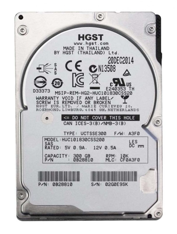 Жесткий диск HGST HUC101830CSS200 300Gb 10520 SAS 2,5" HDD HUC101830CSS200 - фото 33090