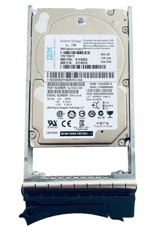 Жесткий диск IBM 81Y9918 900Gb 10000 SAS 2,5" HDD 81Y9918 - фото 33290