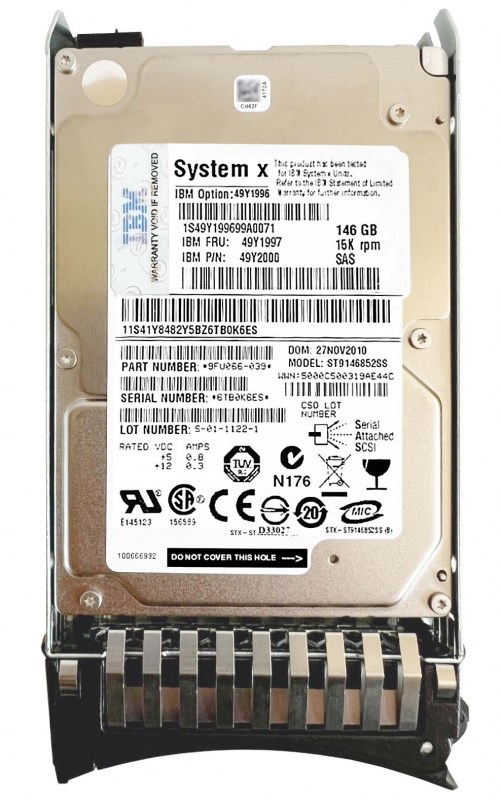 Жесткий диск IBM 49Y2000 146Gb 15000 SAS 2,5" HDD 49Y2000 - фото 33304