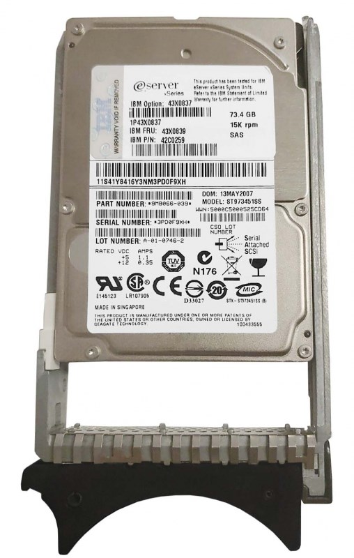 Жесткий диск IBM 9MB066-039 73,4Gb 15000 SAS 2,5" HDD 9MB066-039 - фото 33310
