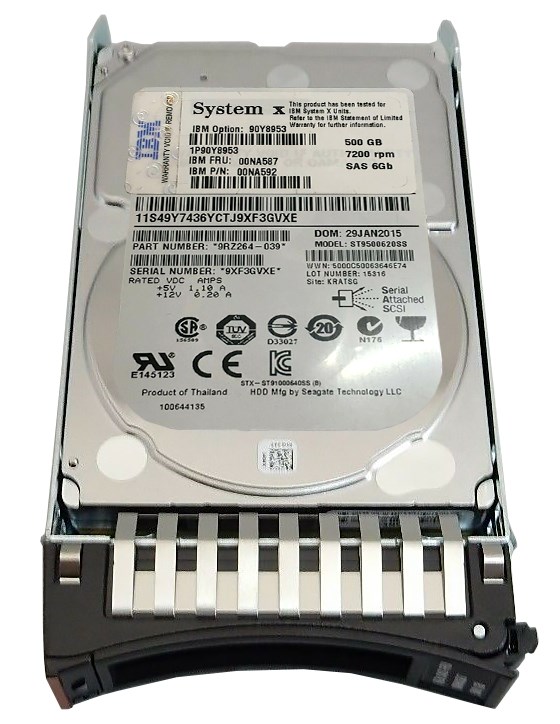 Жесткий диск IBM 00NA587 500Gb SAS 2,5" HDD 00NA587 - фото 33372