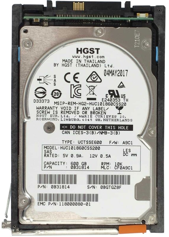 Жесткий диск EMC 118000080-01 600Gb 10520 SAS 2,5" HDD 118000080-01 - фото 33988