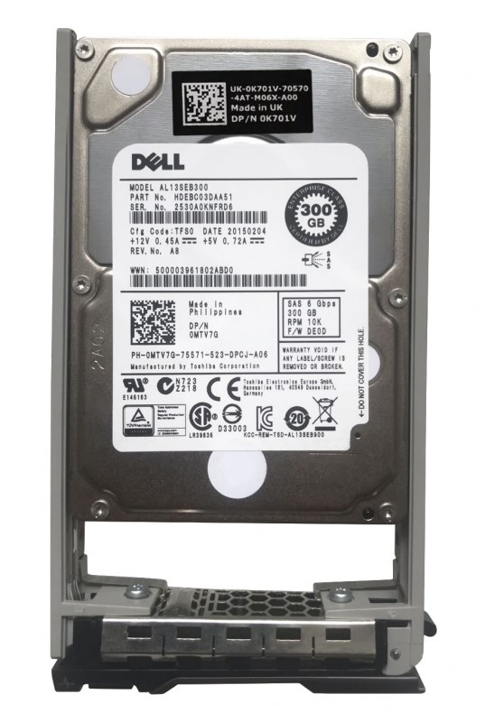 Жесткий диск Dell 0K701V 300Gb 10000 SAS 2,5" HDD 0K701V - фото 34016