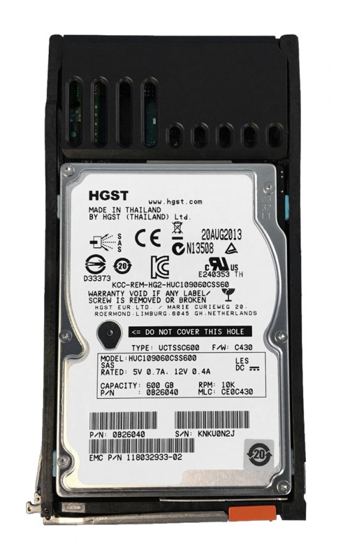 Жесткий диск EMC 005050262 600Gb 10000 Fibre Channel 2,5" HDD 005050262 - фото 34970