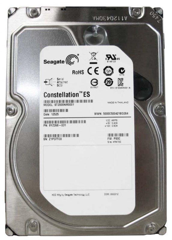 Жесткий диск Seagate 9YZ268 2Tb SAS 3,5" HDD 9YZ268 - фото 35380