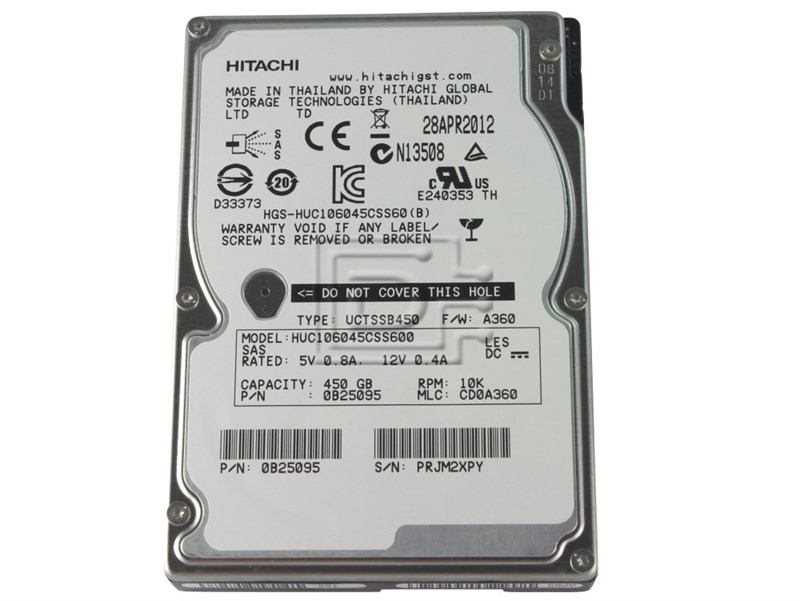 Жесткий диск Hitachi HUC106045CSS600 450Gb 10000 SAS 2,5" HDD HUC106045CSS600 - фото 35525