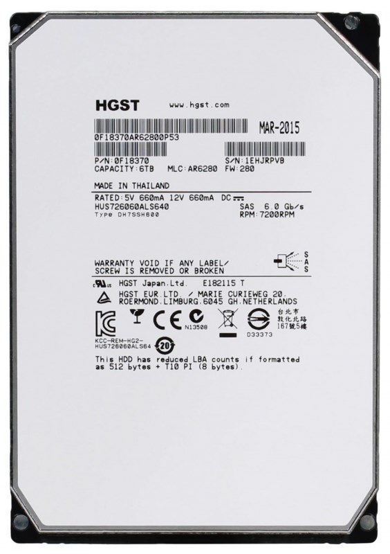 Жесткий диск Hitachi HUS726060ALS640 6Tb SAS 3,5" HDD HUS726060ALS640 - фото 35544