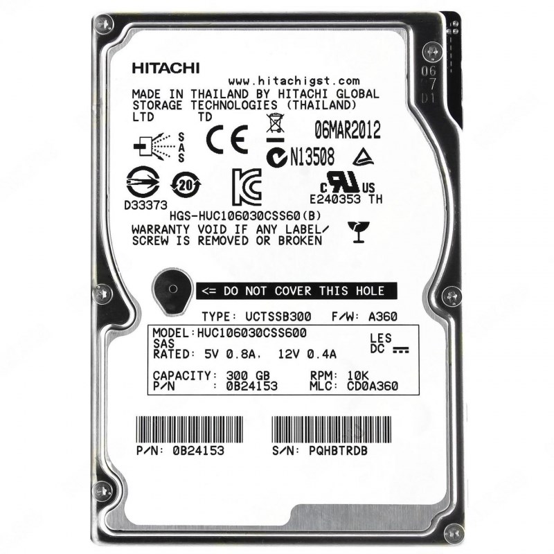 Жесткий диск Hitachi HUC106030CSS600 300Gb SAS 2,5" HDD HUC106030CSS600 - фото 35581