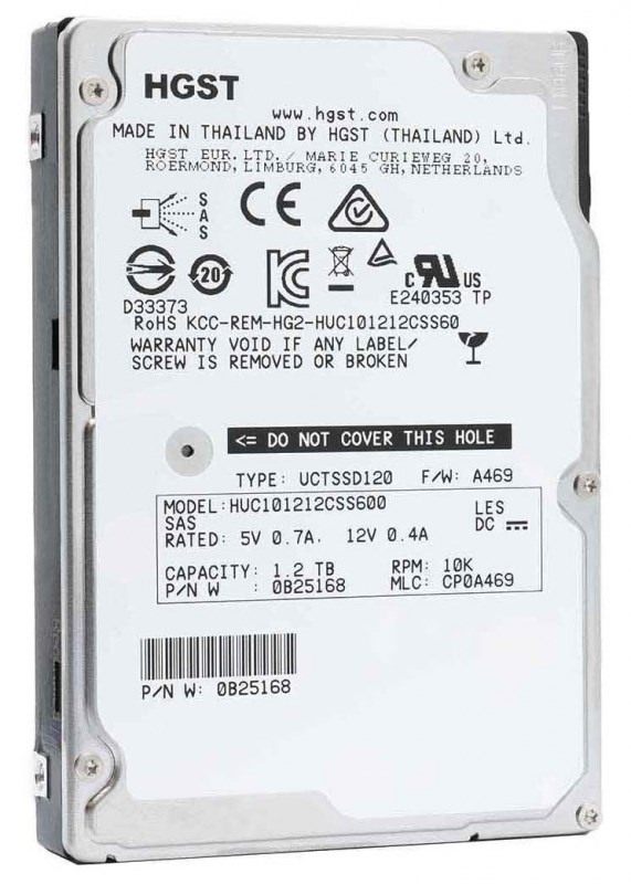 Жесткий диск Hitachi HUC101212CSS600 1,2Tb SAS 2,5" HDD HUC101212CSS600 - фото 35584