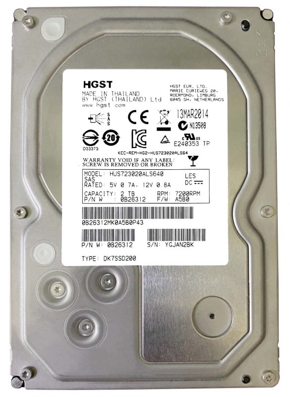 Жесткий диск Hitachi HUS723020ALS640 2Tb SAS 3,5" HDD HUS723020ALS640 - фото 35603