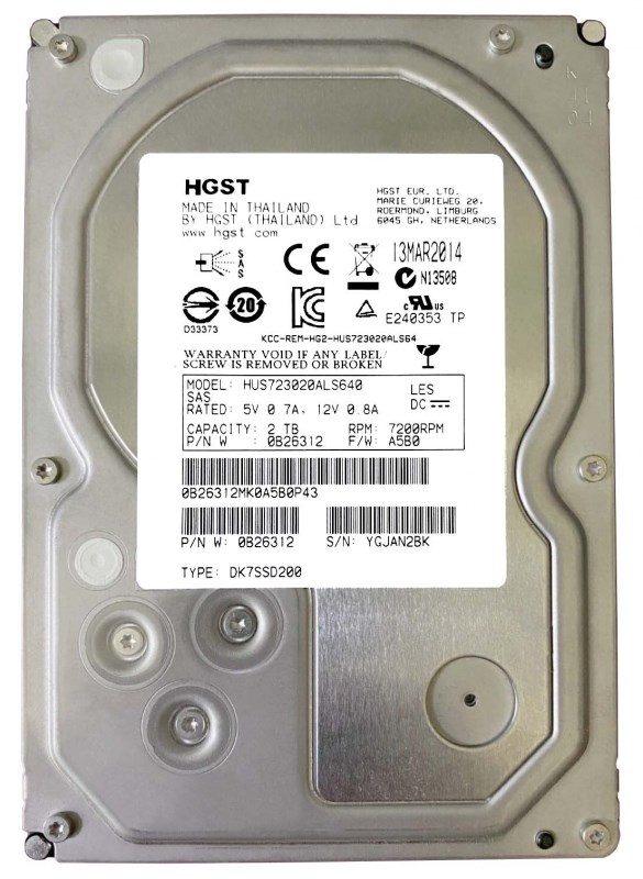 Жесткий диск Hitachi 0B26312 2Tb SAS 3,5" HDD 0B26312 - фото 35606