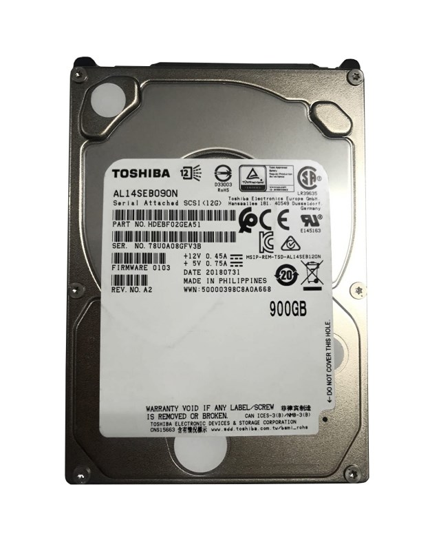 Жесткий диск Toshiba AL14SEB090N 900Gb 10500 SAS 2,5" HDD AL14SEB090N - фото 35721